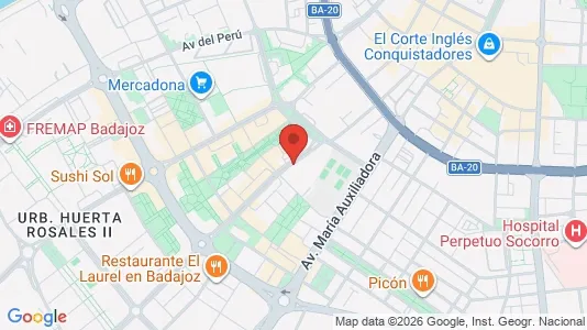 Apartments for rent i Badajoz - kort over placeringen