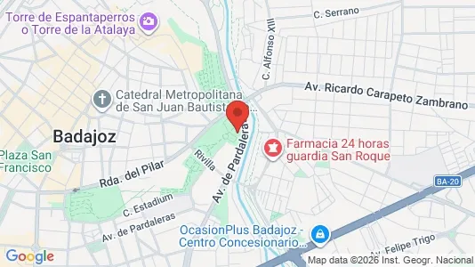 Apartments for rent i Badajoz - kort over placeringen
