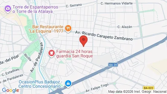 Apartments for rent i Badajoz - kort over placeringen