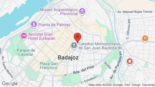 Apartments for rent i Badajoz - kort over placeringen