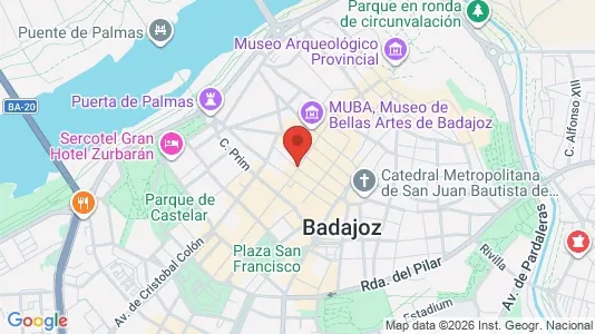 Apartments for rent i Badajoz - kort over placeringen