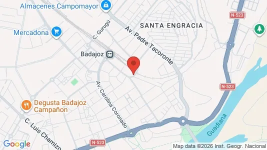 Apartments for rent i Badajoz - kort over placeringen