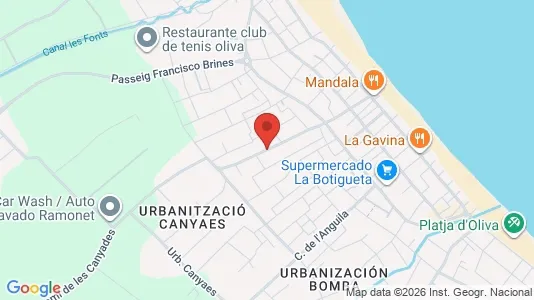 Apartments for rent i Oliva - kort over placeringen