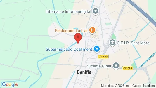 Apartments for rent i Beniarjó - kort over placeringen