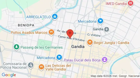Rooms for rent i Gandia - kort over placeringen