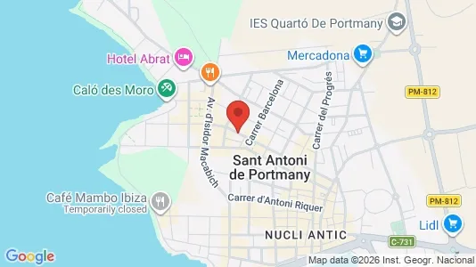 Apartments for rent i Sant Antoni de Portmany - kort over placeringen