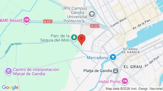 Apartments for rent i Gandia - kort over placeringen