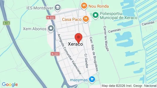 Apartments for rent i Xeraco - kort over placeringen