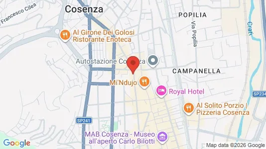 Apartments for rent i Cosenza - kort over placeringen