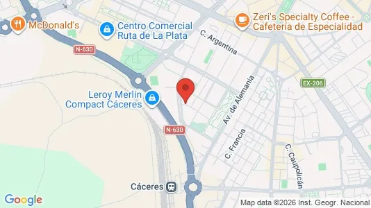 Rooms for rent i Cáceres - kort over placeringen