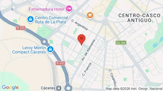 Apartments for rent i Cáceres - kort over placeringen