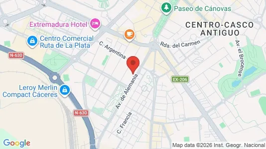 Apartments for rent i Cáceres - kort over placeringen