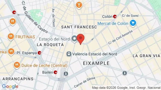 Apartments for rent i Valencia L'Eixample - kort over placeringen