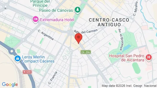 Apartments for rent i Cáceres - kort over placeringen