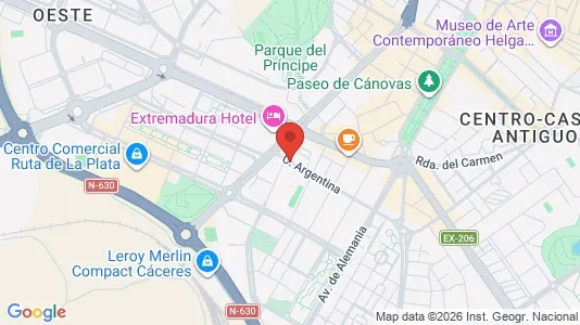 Rooms for rent i Cáceres - kort over placeringen