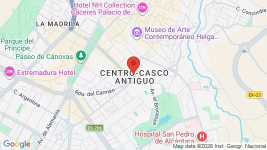 Apartments for rent i Cáceres - kort over placeringen