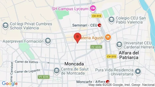 Rooms for rent i Moncada - kort over placeringen