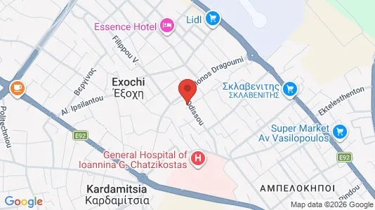 Apartments for rent i Ioannina - kort over placeringen