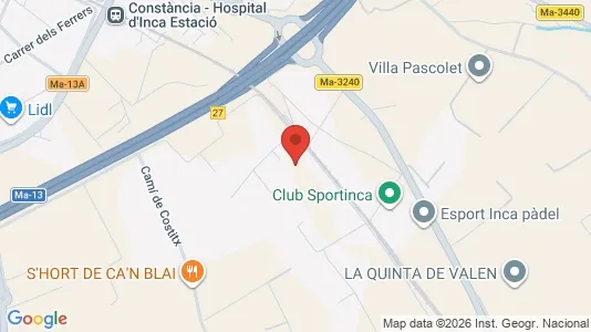 Apartments for rent i Inca - kort over placeringen