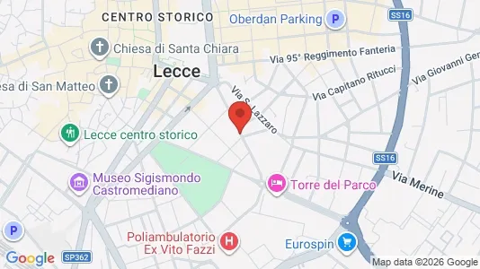 Apartments for rent i Lecce - kort over placeringen