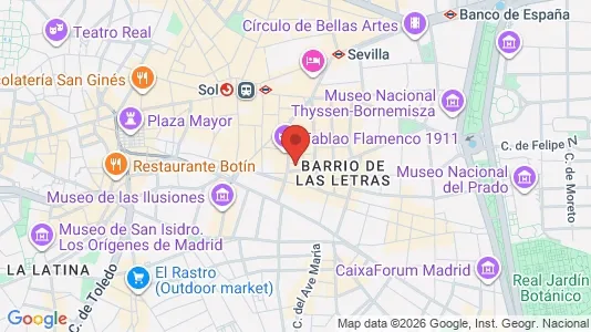 Apartments for rent i Madrid Centro - kort over placeringen