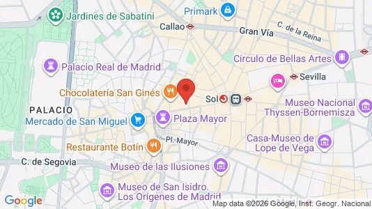 Rooms for rent i Madrid Centro - kort over placeringen