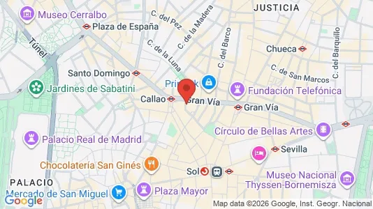 Apartments for rent i Madrid Centro - kort over placeringen
