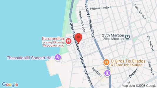 Apartments for rent i Thessaloniki - kort over placeringen