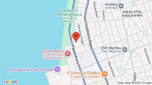 Apartments for rent i Thessaloniki - kort over placeringen