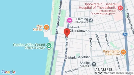Apartments for rent i Thessaloniki - kort over placeringen