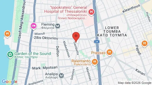 Apartments for rent i Thessaloniki - kort over placeringen