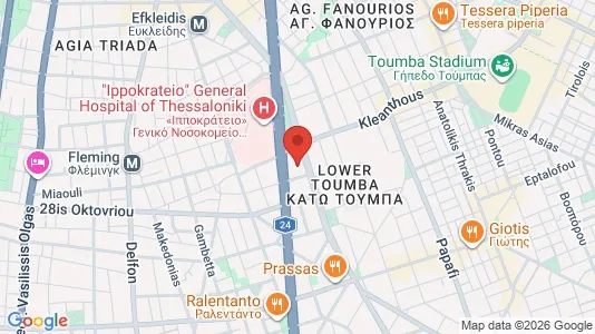 Apartments for rent i Thessaloniki - kort over placeringen