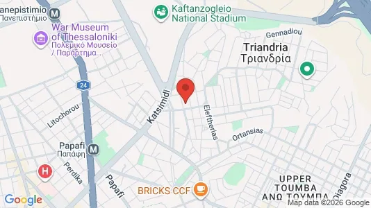 Apartments for rent i Thessaloniki - kort over placeringen