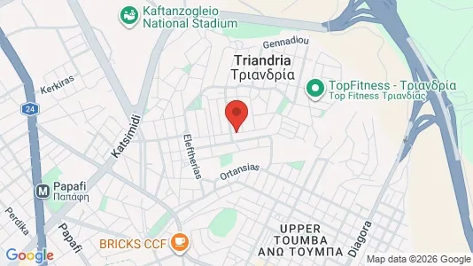 Apartments for rent i Thessaloniki - kort over placeringen