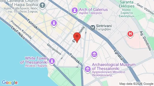Apartments for rent i Thessaloniki - kort over placeringen