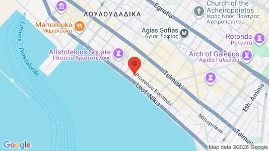 Apartments for rent i Thessaloniki - kort over placeringen