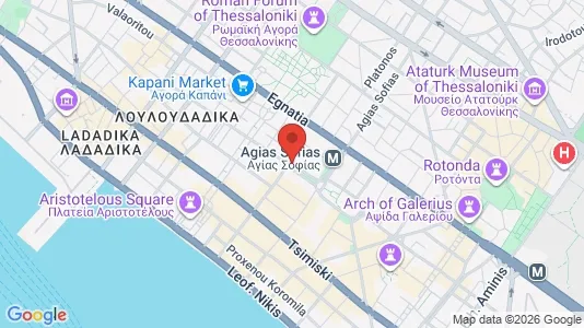 Apartments for rent i Thessaloniki - kort over placeringen