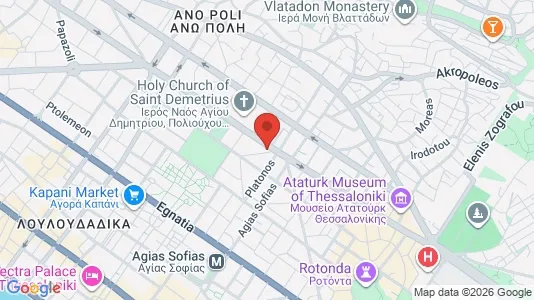 Apartments for rent i Thessaloniki - kort over placeringen
