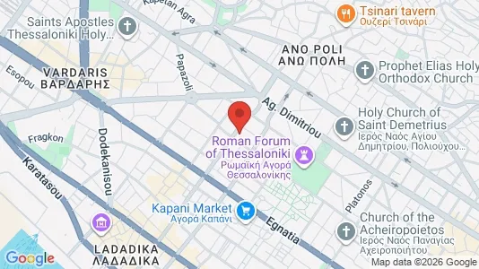 Apartments for rent i Thessaloniki - kort over placeringen