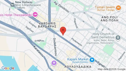 Apartments for rent i Thessaloniki - kort over placeringen