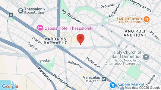 Apartments for rent i Thessaloniki - kort over placeringen