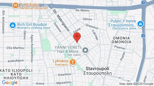 Apartments for rent i Kordelio-Evosmos - kort over placeringen