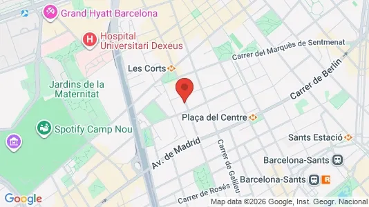 Apartments for rent i Barcelona Les Corts - kort over placeringen