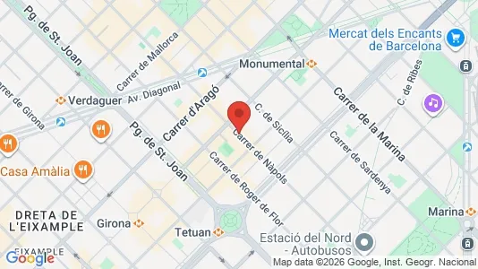 Apartments for rent i Barcelona Eixample - kort over placeringen
