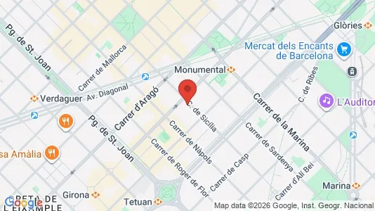 Apartments for rent i Barcelona Eixample - kort over placeringen