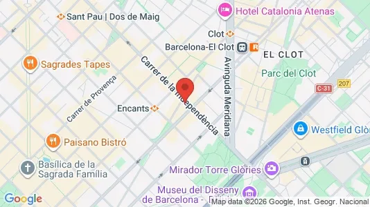 Apartments for rent i Barcelona Sant Martí - kort over placeringen