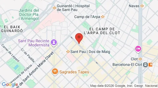 Apartments for rent i Barcelona Sant Martí - kort over placeringen