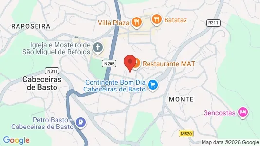 Apartments for rent i Cabeceiras de Basto - kort over placeringen