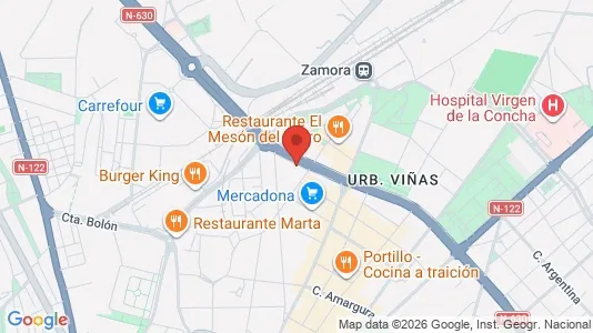 Apartments for rent i Zamora - kort over placeringen