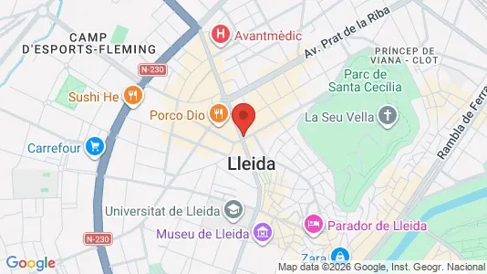 Apartments for rent i Lleida - kort over placeringen